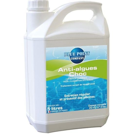 Anti-algues - MASTERPOOL - Choc - 5 L - Algicide et bactéricide - Non moussant