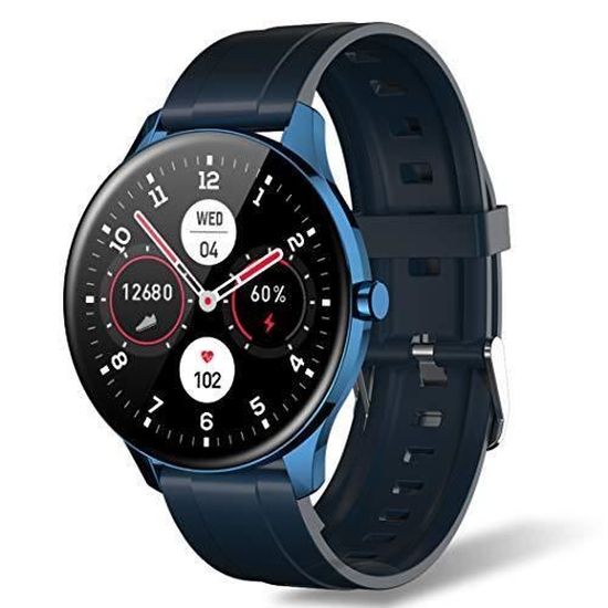 Dww-noir-montre Connecte Homme Ronde Smartwatch Cardiofrquencemtre Montre  Sport Podometre Etanche Ip68 Suivi Sommeil Montre Intelligente Bluetooth  Not