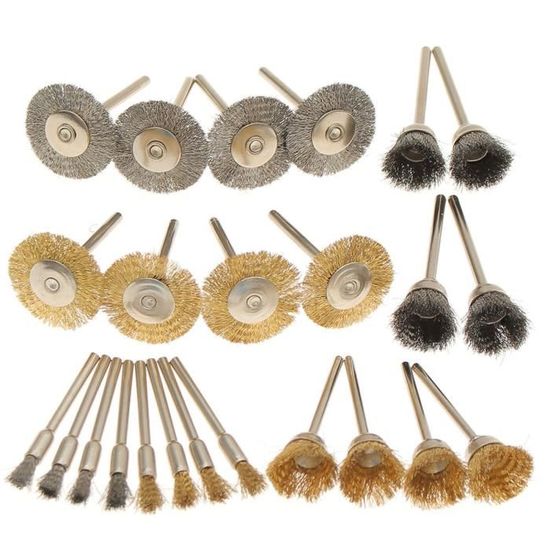 Dilwe Brosse en fil de feu à forage électrique Lot de 3 Brosses Métalliques pour Perceuse sans