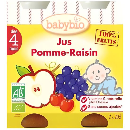 Babybio Bi Pack Jus Pomme Raisin Des 4 Mois 2 X Cdiscount Au Quotidien