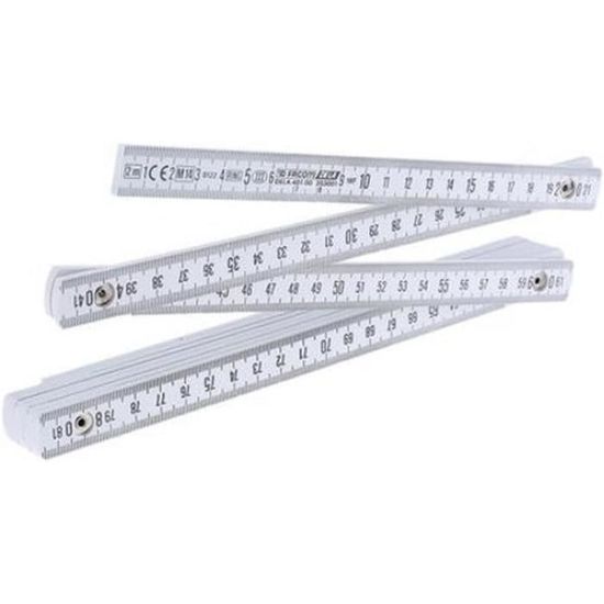 Règle Pliante En Bois De Hêtre 2 M – Rouge Et Blanc, Avec Impression Sympa