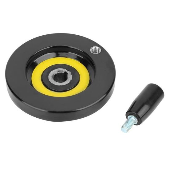 Volant à Main 125mm 3 Rayons Avec Poignée Rotative Pour Fraiseuse Et Tour - Noir
