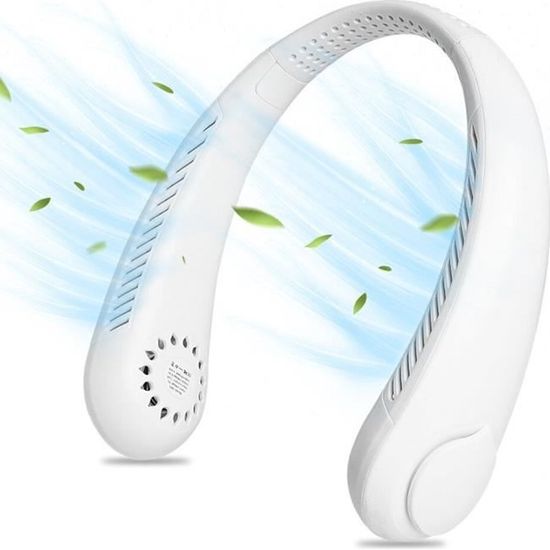 Ventilateur Tour De Cou Silencieux Rechargeable À 3 Vitesses Réglables