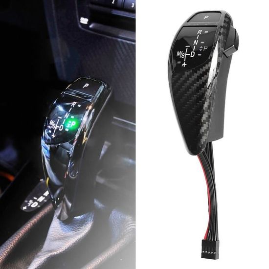 Housse Pommeau Levier Vitesse Fibre Carbone ABS - Compatible Honda Civic/CR-V/HR-V/Accord - Installation Sans Outil