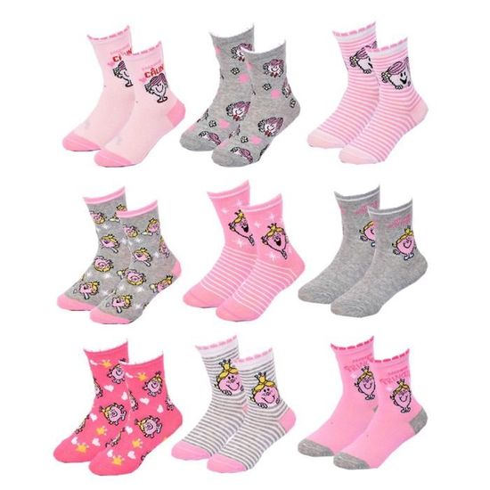 SockShop Chaussettes Pour Fille Multicolore 9-1 UK, 27-33 EUR, 9,5