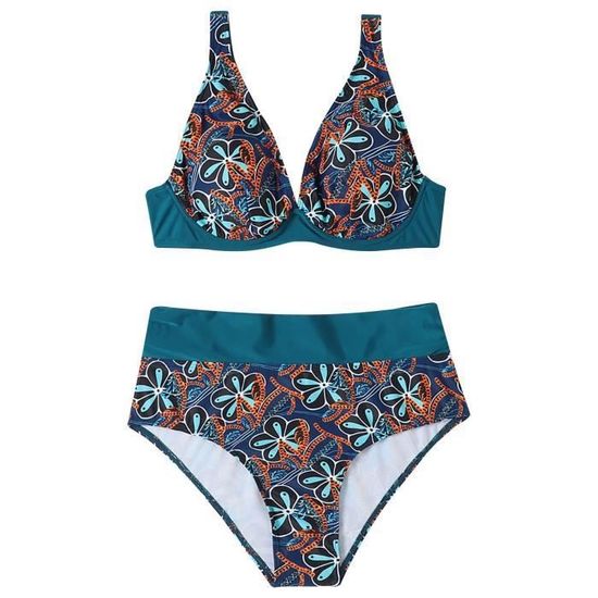 Jupe Crayon Imprimé Tropical Noir/violet/vert - Taille élastiquée 10 - Dos Fendu - Neuf