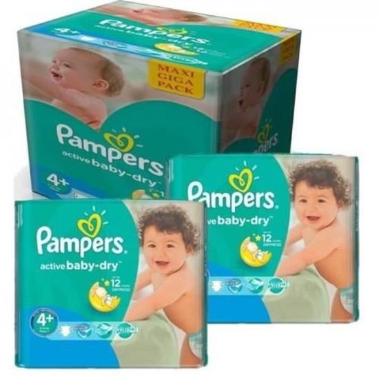 320 Couches Pampers Active Baby Dry taille 4+