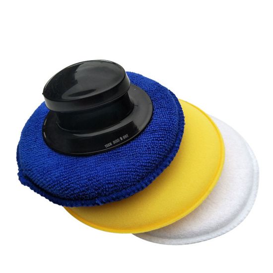 Lot De 5 Éponges Polissage Voiture Avec Poignée - Microfibre, Sans Rayure, Pour Carrosserie, Vitres, Cuir - 9