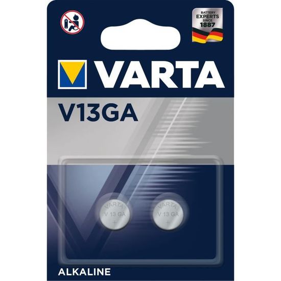 VARTA Pack de 2 piles électroniques V13GA (LR44) 1,5V