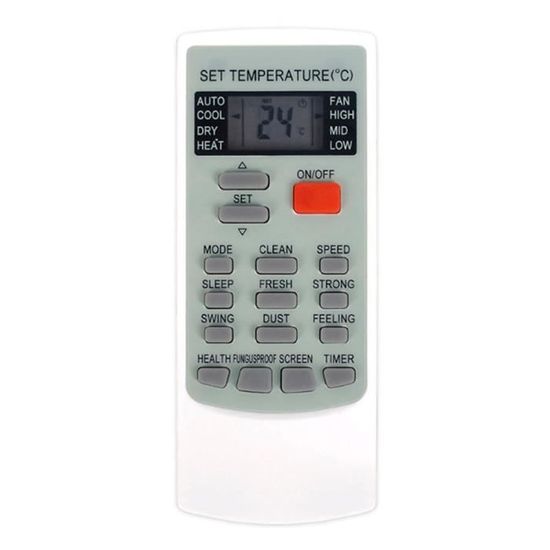 Télécommande De Rechange YKR-L/102E Pour Climatiseur AUX - Portée 10m, Matériau ABS, Piles AAA Non Incluses