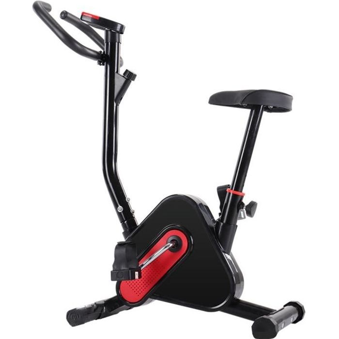 Vélo d'appartement - charge maximale 120 kg - Noir rouge
