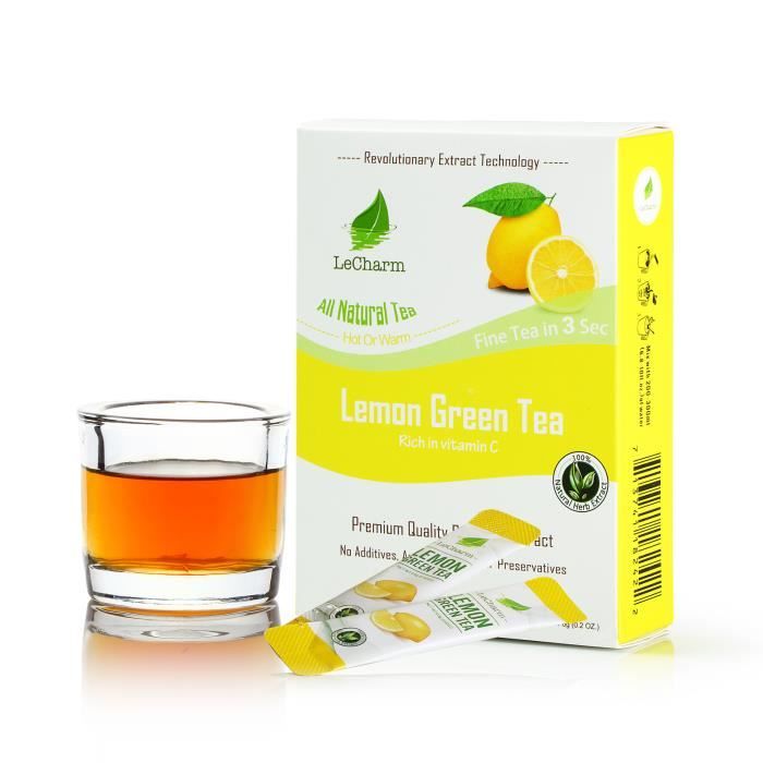 Le thé vert au citron blanchit le cristal d'extrait de thé aux fruits de la peau sans sucre