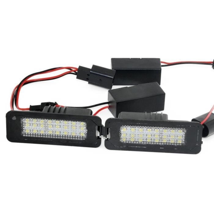 2pcs LED Lumière de plaque d'immatriculation pour Volkswagen VW Golf 5/6 Passat B6 4D Phaeton GTi MK5 MK6 R32 Lapin CC EOS Polo