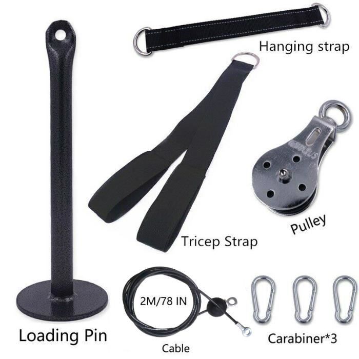 Fitness Poulie Système de câble DIY Chargement Broche de Levage Triceps Machine Corde entraînement Longueur réglable Home Gym