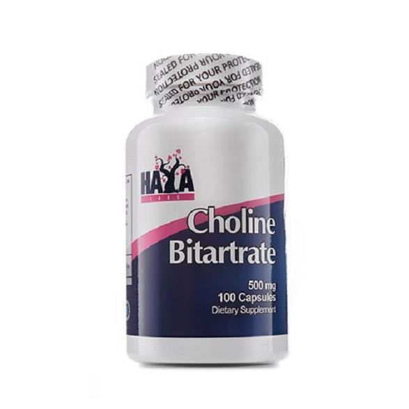 HAYA LABS CHOLINE BITARTATE --- 100 capsules x 500 mg