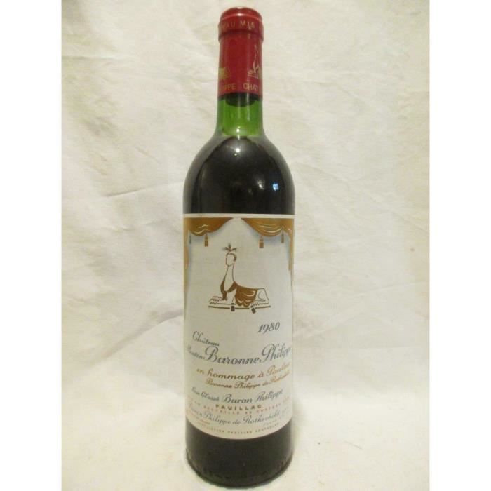 pauillac château mouton baronne philippe de rothschild grand cru classé rouge 1980 - bordeaux france