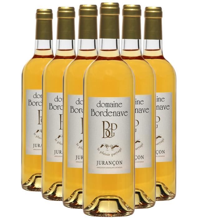 Jurançon Moelleux Le Plaisir Partagé Gros Manseng Blanc 2020 - Lot de 6x75cl - Domaine Bordenave - Vin Doux AOC Blanc du Sud-Ouest
