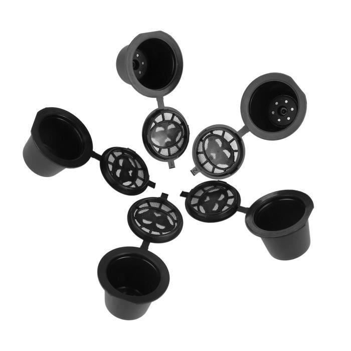 5pcs Rechargeables réutilisable Café Capsule Filtre Compatible avec Nespresso (avec une cuillère à café)