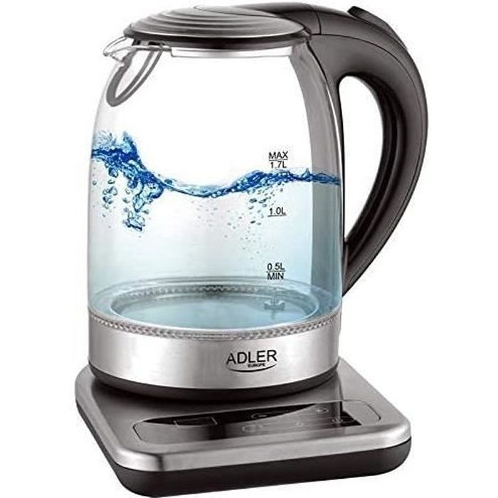 Bouilloire1,7L avec contrôle de la température, Transparente