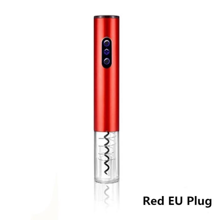 Kit ouvre bouteille de vin électrique ouvre bouteille Rechargeable tire bouchon automatique à piles + barre de - Type Red EU Plug
