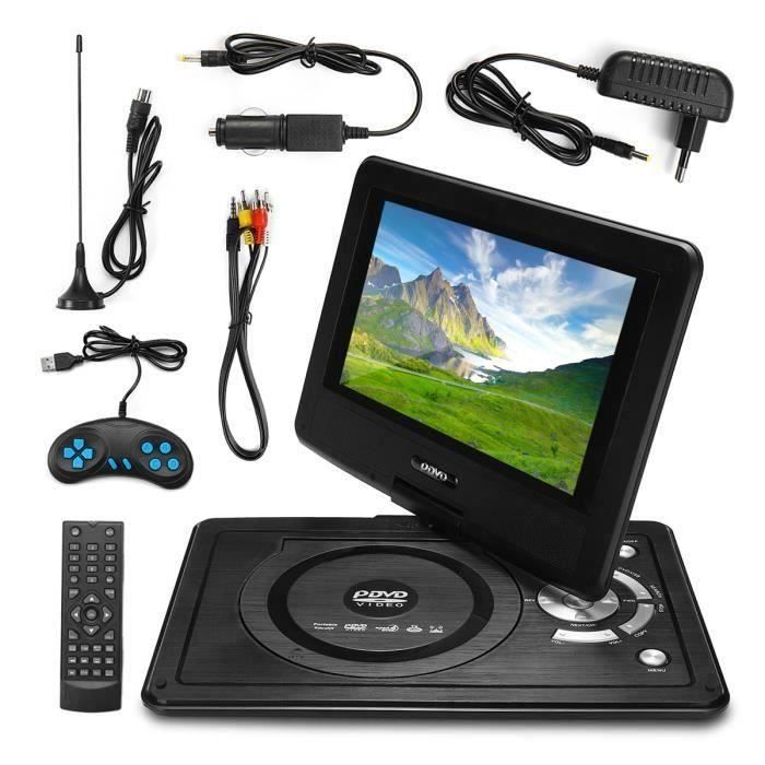 Lecteur DVD Portable Écran 8.8'' Rotatif USB SD MP4 MP3 MS MMC TV AV SVC VCD CD CD-R RW So69063