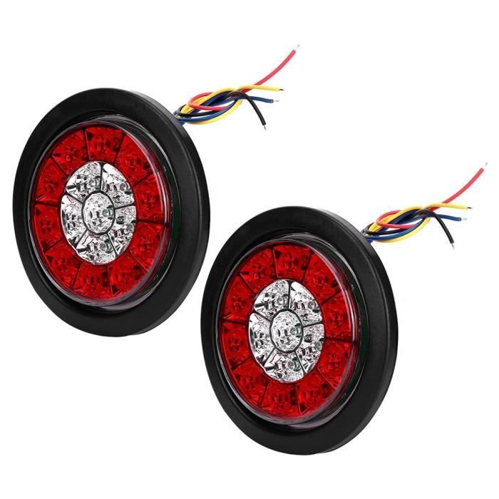 Atyhao Feu stop LED 2 pièces 4in DC 24V 16 LED étanche feu de freinage arrière clignotant feu arrière pour camion remorque