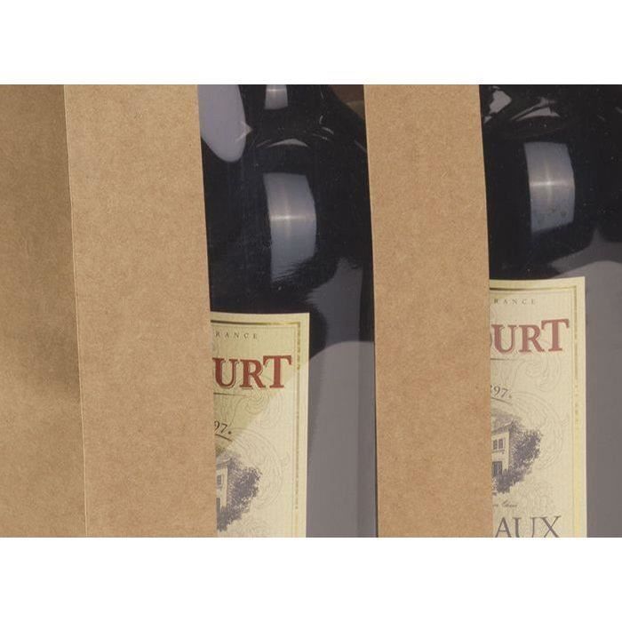 CLASSWINE Etui kraft à fenêtre pour 2 bouteilles