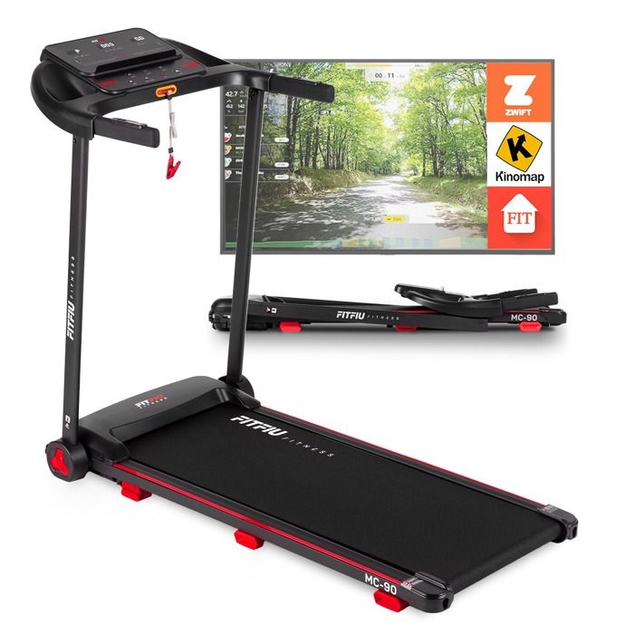 Tapis de course pliable MC-90, 900W, inclinaison manuelle, max.10km/h, surface 31x102cm, poids max. 120kg - FITFIU Fitness