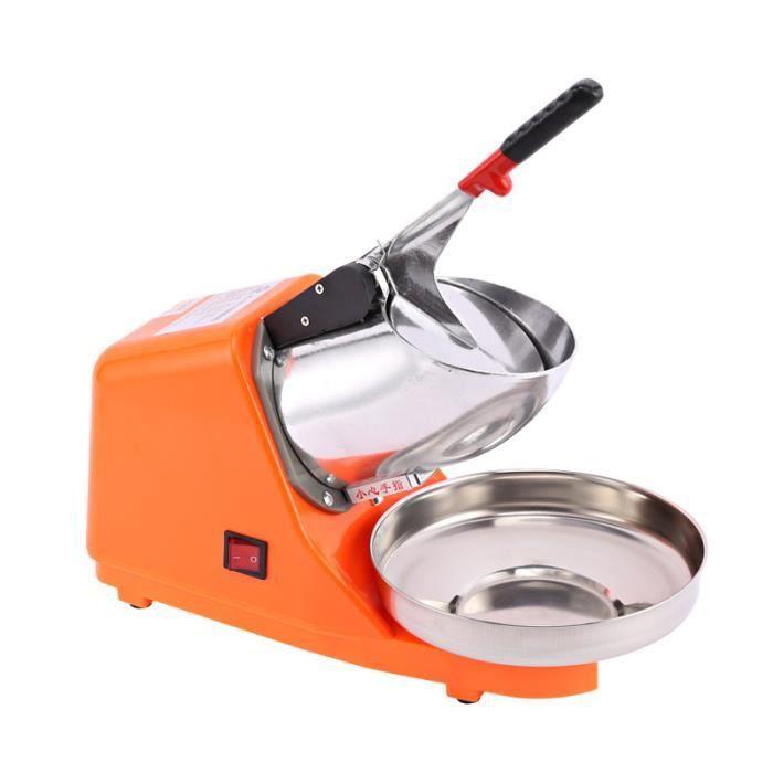 380W 220V Machine Broyeur a glace electrique en Acier Inoxydable- Orange