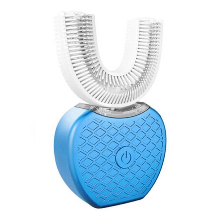 V-white Brosse à dents électrique bleu de type U sonique automatique de 360 degrés Intelligent rechargeable USB 65 * 70mm