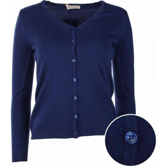 Gilet manches longues bouton cachemire laine Femme CASHMERE COMPANY