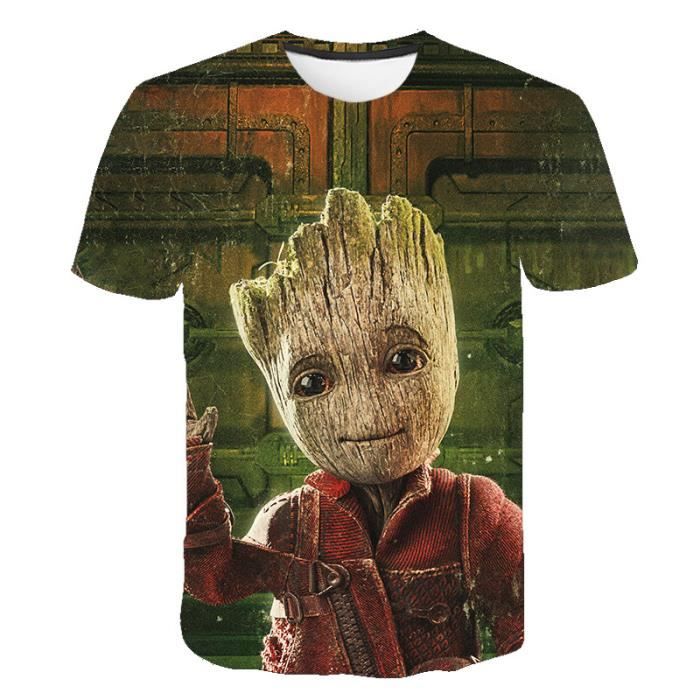 T-shirts hommes,T-shirt manches courtes homme et femme, imprimé en 3D du film le gardien du super-héros Groot, nouvelle collection