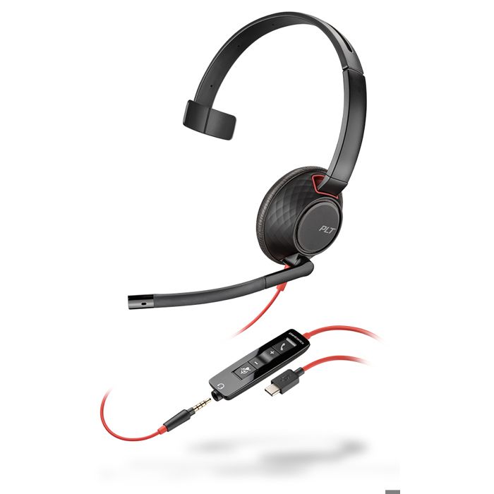 Casque découte téléphonique Plantronics Blackwire C5210 USB-C 207587-201 USB-C, jack 3,5 mm filaire supra-aural 1 pc(s)