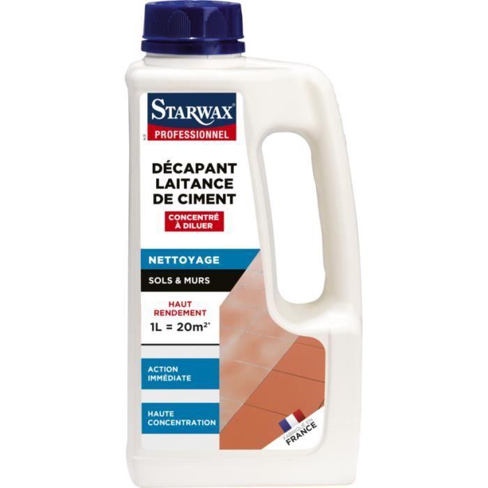 Décapant concentré laitance de ciment STARWAX sol carrelé - bidon 1L - 5034