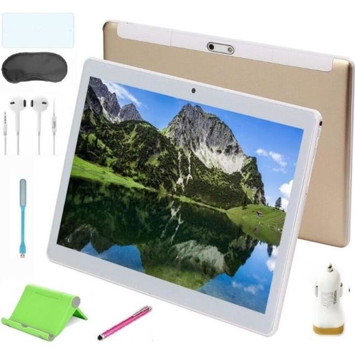 TEENO Tablette Tactile 4G HD 10.1'' 2Go + 16 Go - Double SIM - Double caméras - Or
