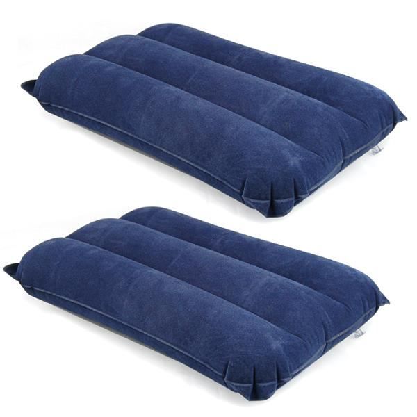 TRIXES 2 oreillers de voyage gonflables bleus