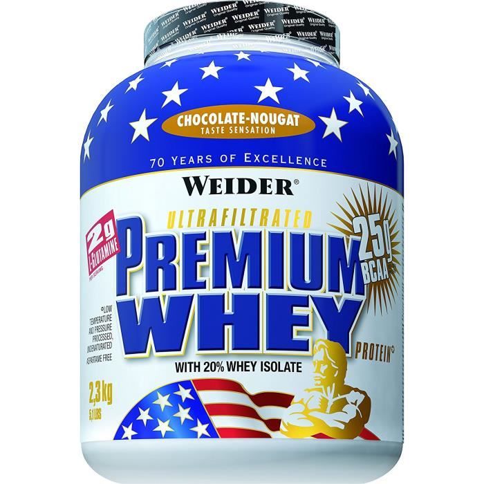 Weider Protéines en poudre Premium Whey Choco-Nougat 2300 g: Hygiène et Soins du corps