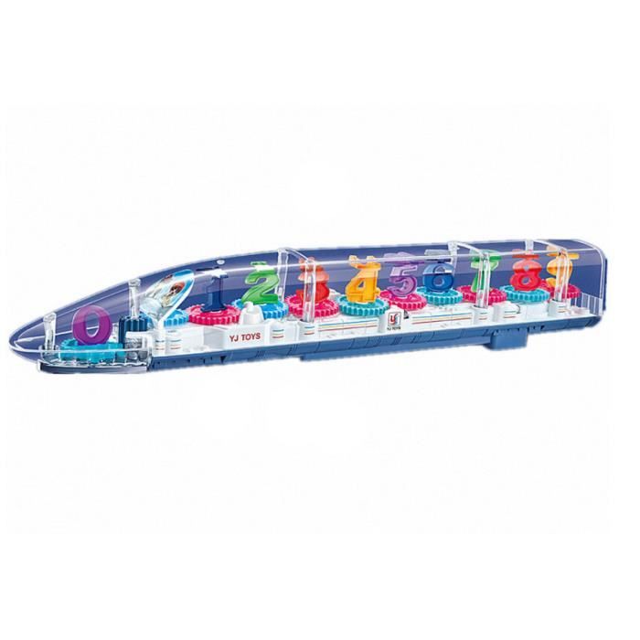 Musique légère Train De Jouets Pour Enfants Transparent Roue Universelle électrique Engrenage Transparent