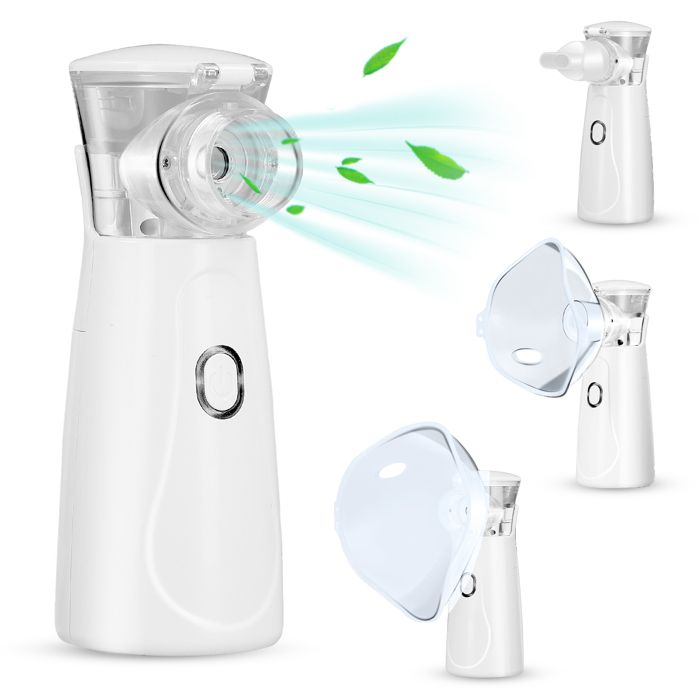 Portable Aerosol Adultes et Enfants Appareil à Ultrasons Aérosol Efficace2 Masques et Embout Buccal USB-C Rechargeable