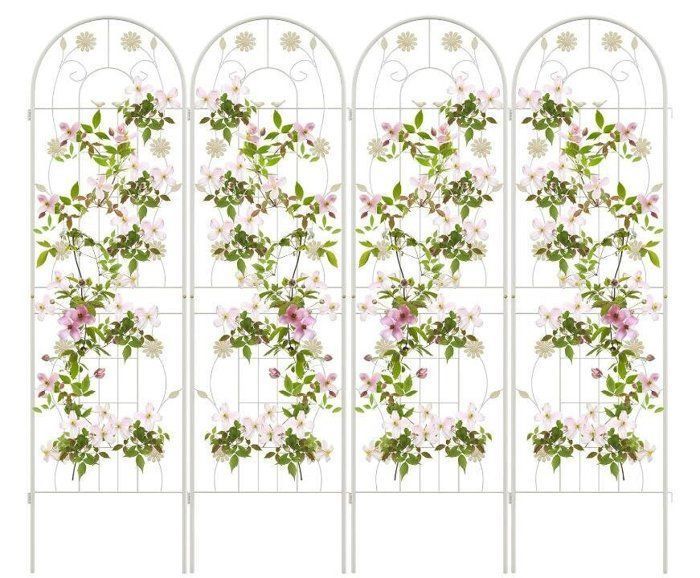 Treillis de Jardin - RELAX4LIFE - Lot de 4 - Tubes en Acier Galvanisé