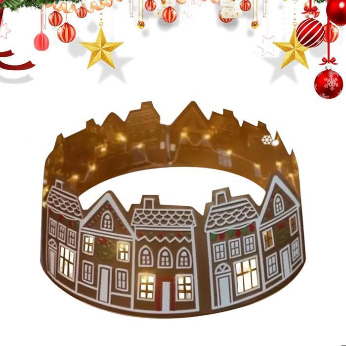 KONVINIT Jupe De Sapin De Noël - Fausse Fourrure Avec Paillettes Argent - Diamètre 78/90/120cm - Décoration Festive