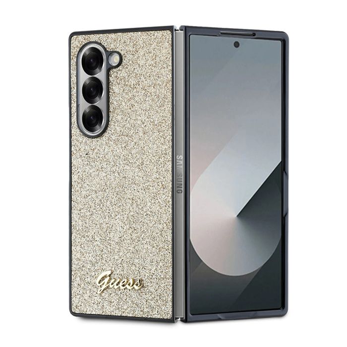 Coque pour Samsung Galaxy Z Fold6 Guess Glitter Script GUHCZFD6HGGSHD Or