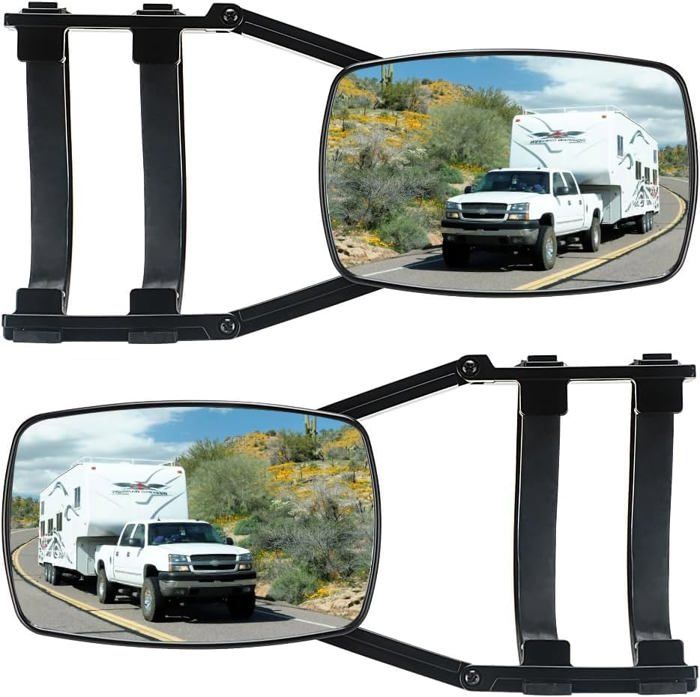Lot de 2 rétroviseurs universels pour caravane caravane remorquage caravane