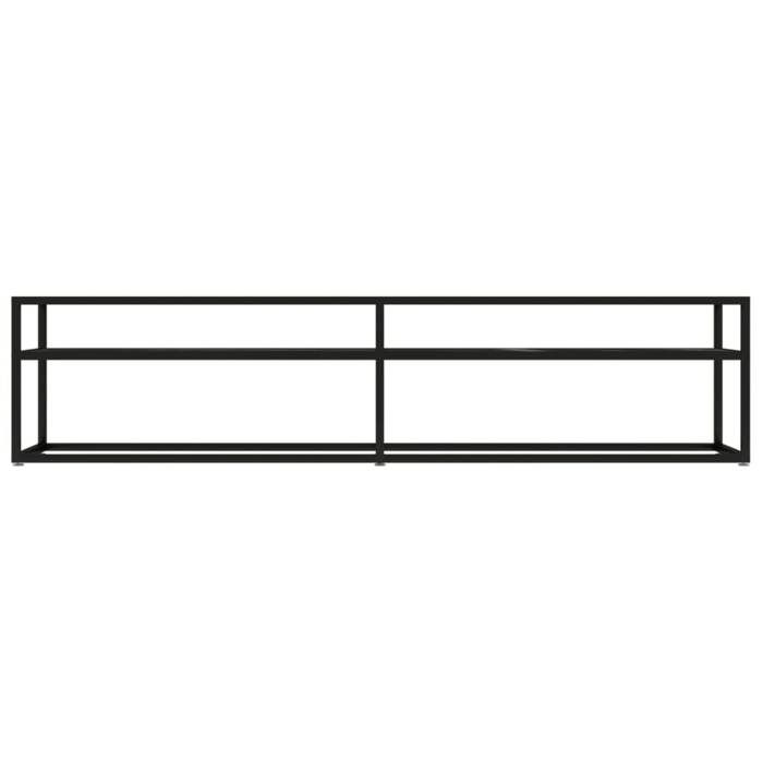 Meuble TV/Hi-Fi - mango - marbre noir 180x40x40 5 cm verre trempé - M1586