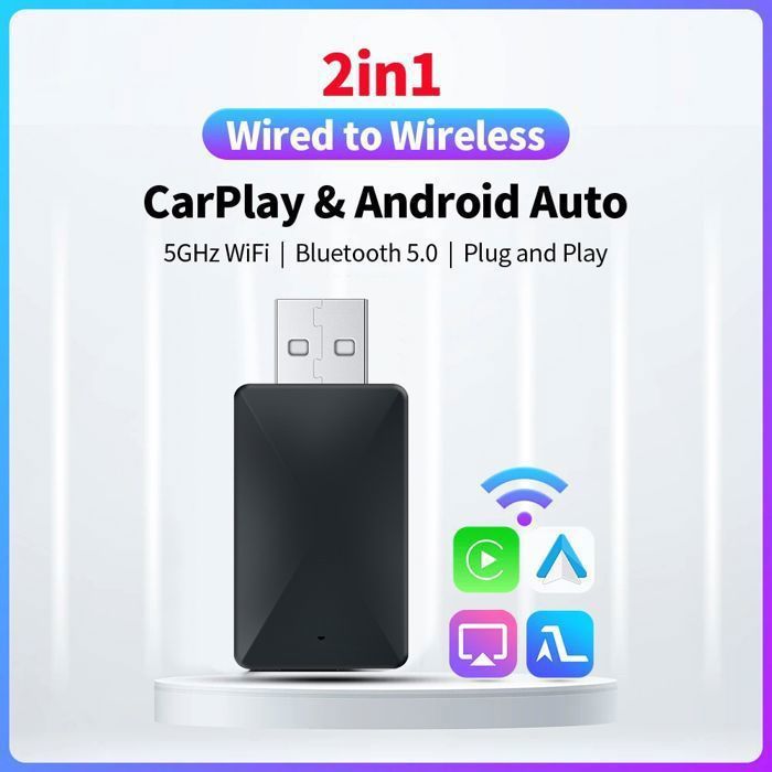 Alxum Adaptateur Sans Fil Android Auto - Convertit Votre Câble D'Origine En Wireless Plug & Play Pour Android 12+