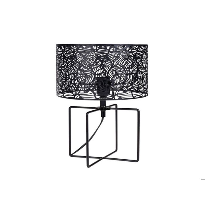 Lampe à poser - OSTARIA - Calathéa Noire - Métal - 25x25x35 cm - Électrique