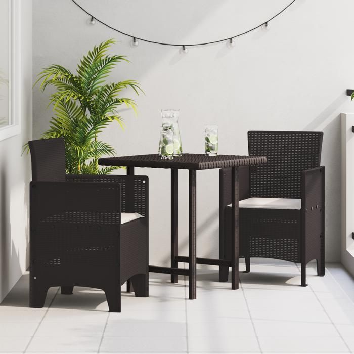 Moderne Fauteuil/Siège dExtérieur Chaises de Jardin avec Coussins 2 pcs Marron Poly Rattan @FR(497546)