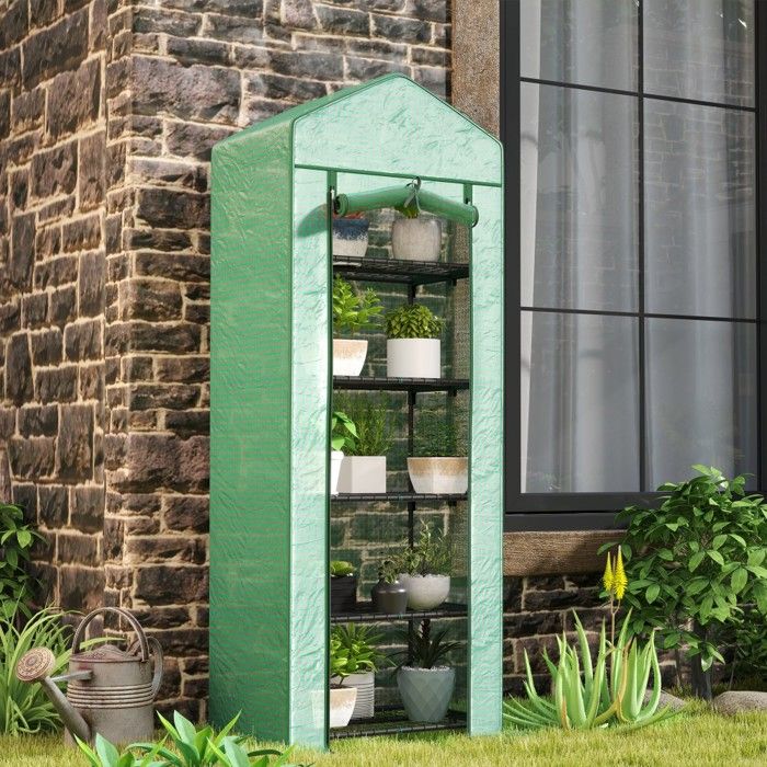 Serre De Jardinage Serre balcon 69x49x193cm acier résistante hiver étagères porte roulante pour tomates légumes fleurs vert Serre De Jardinage Serre balcon 69x49x193cm acier résistante hiver étagères porte roulante pour tomates légumes fleurs vert