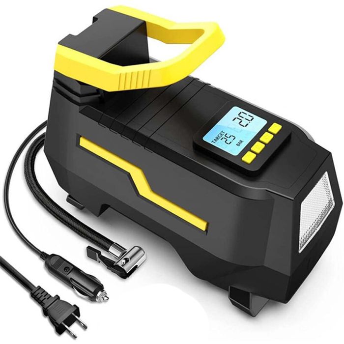 Compresseur dair 220 V 12 V 150 psi double alimentation CA/CC gonfleur de pneus pour vélo moto ballon avec éclairage LED