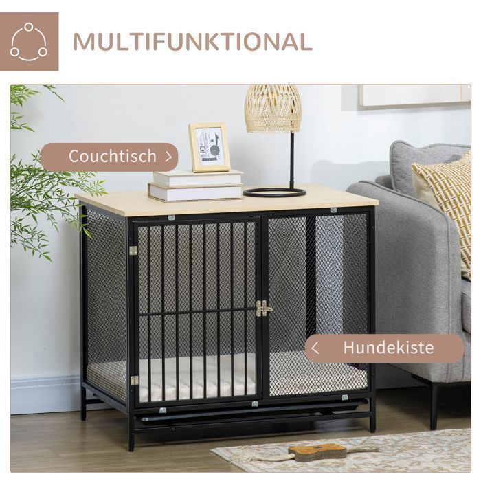 Meilleurs prix pour Feuille épaissie cage pour chien maison pour chien avec tablette niche pour chien avec coussin bac de sol extensible box pour